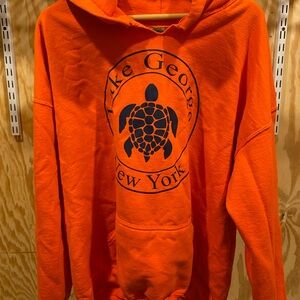 Gildan Orange Hoodie with Turtle Design